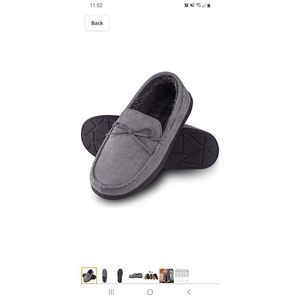 New Men's 11 Grey Homitem Moccasin Memory Foam Slippers House Shoes Indo…